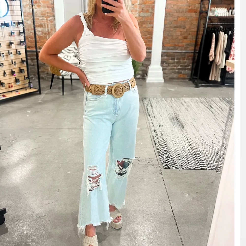 90's Vintage Crop Flare Jeans